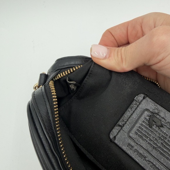 Coach Isla Leather Crossbody Purse Gold Chain Strap 31411 Black Bag - Picture 9 of 14